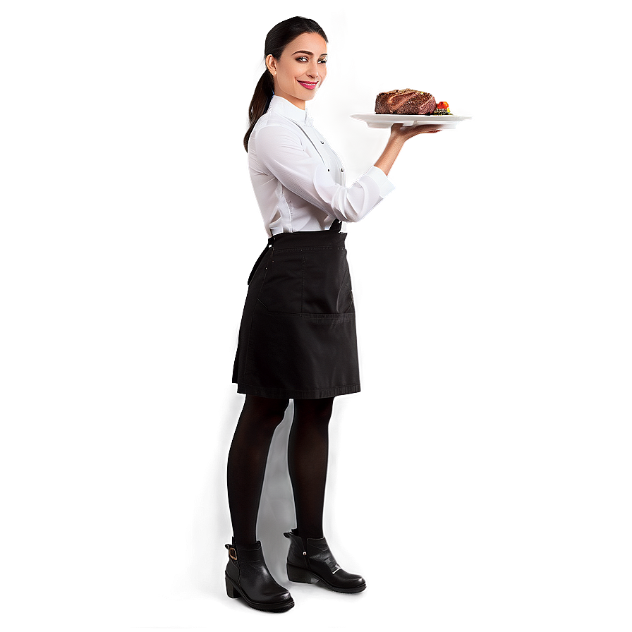 Waitress With Steak Png Bqu PNG Image