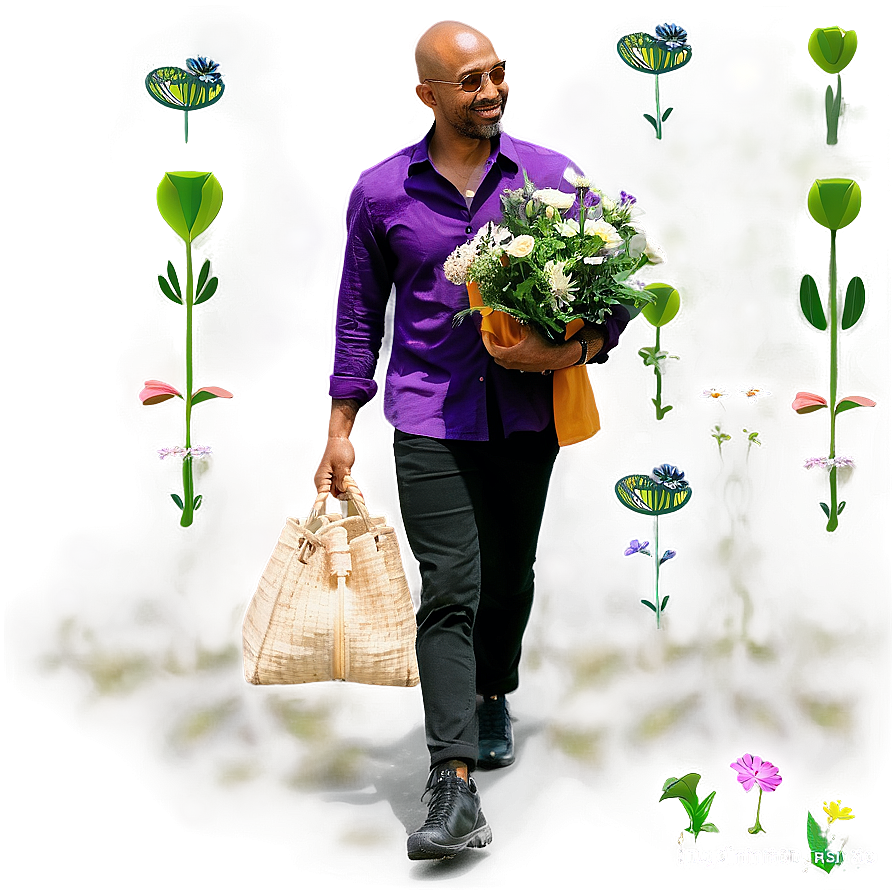 Walking Among Flowers Png 05232024 PNG Image