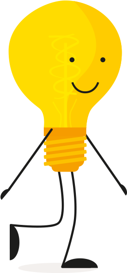 Walking Lightbulb Character PNG Image