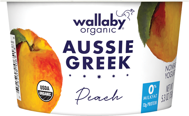 Wallaby Organic Aussie Greek Peach Yogurt PNG Image