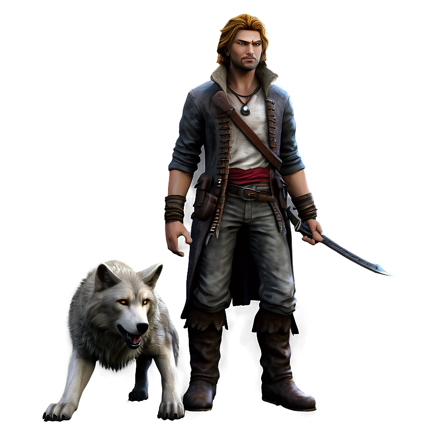 Wanderer And Wolf Png 14 PNG Image