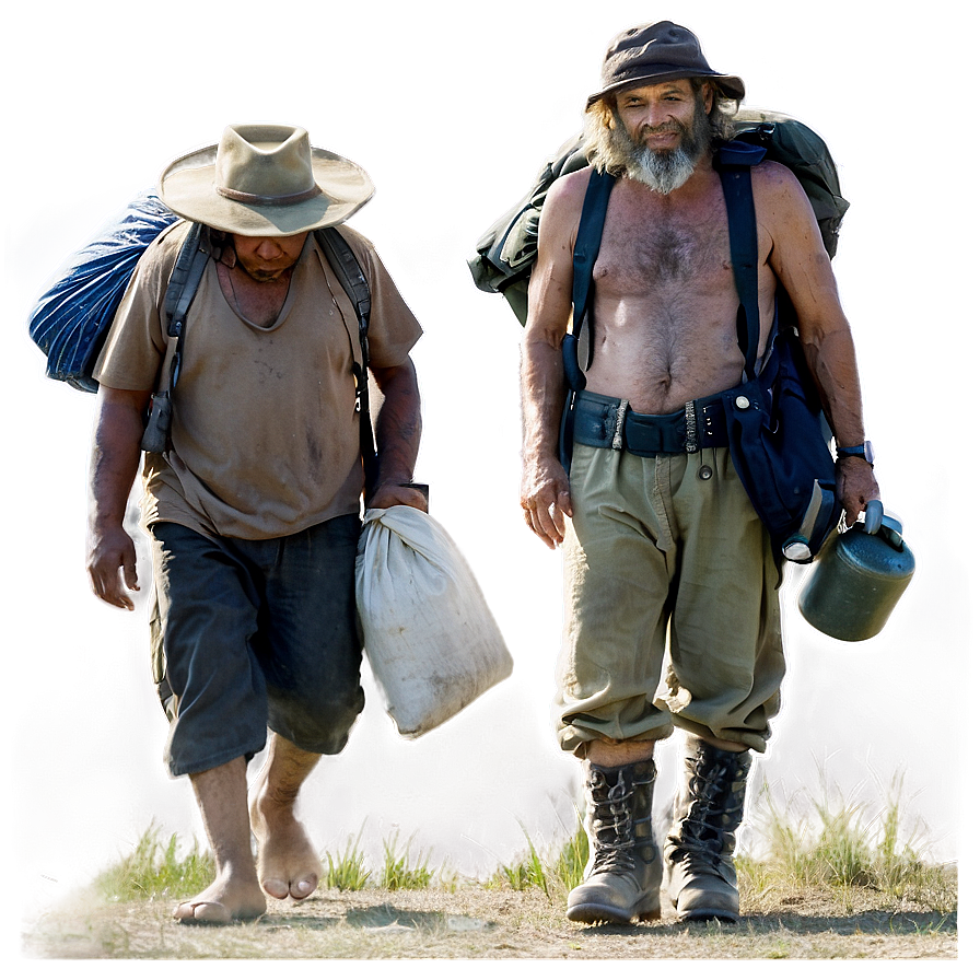 Wandering Hobo Journey Png Bue PNG Image