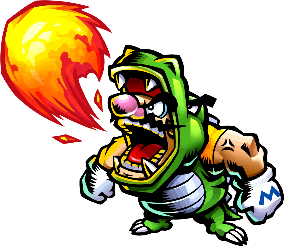 Wario_ Fire_ Breath_ Attack PNG Image