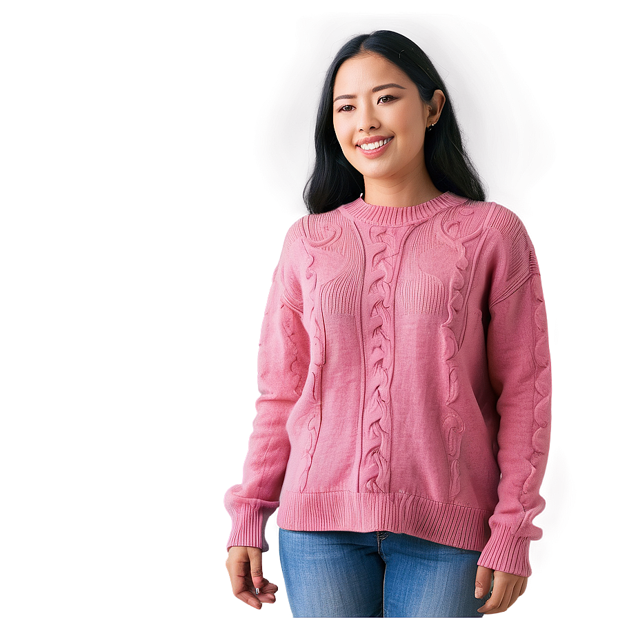 Warm Pink Sweater Png Evl34 PNG Image