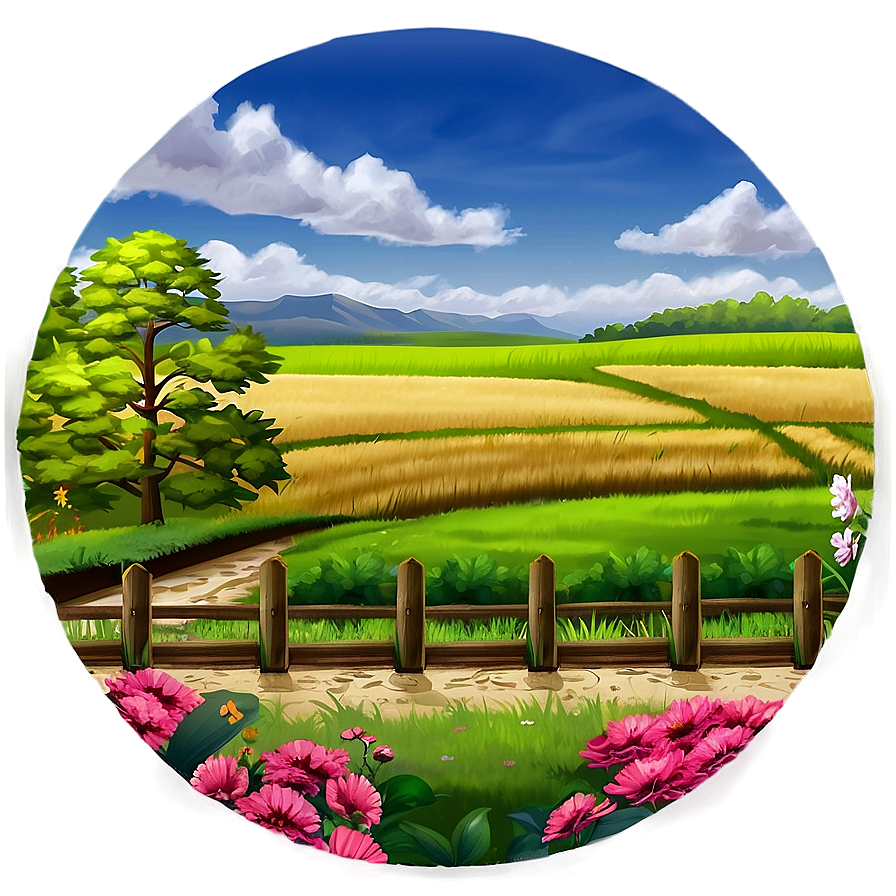 Warm Summer Countryside Landscape Png 06232024 PNG Image