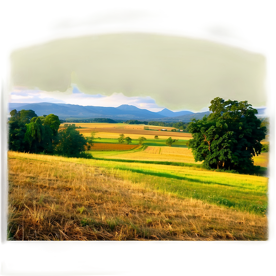 Warm Summer Countryside Landscape Png Eiu27 PNG Image