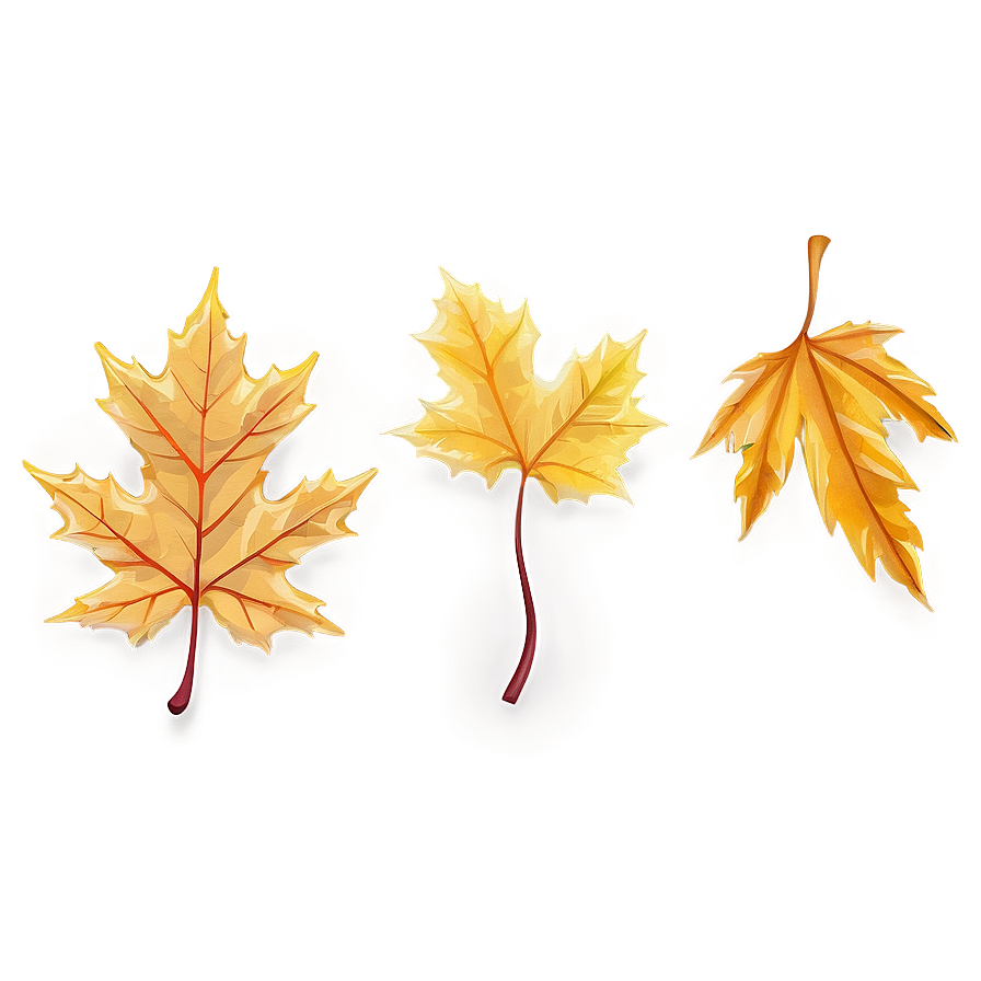 Warm Yellow Autumn Leaves Png Oou36 PNG Image