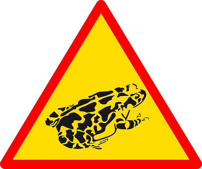 Warning Sign Frog Graphic PNG Image