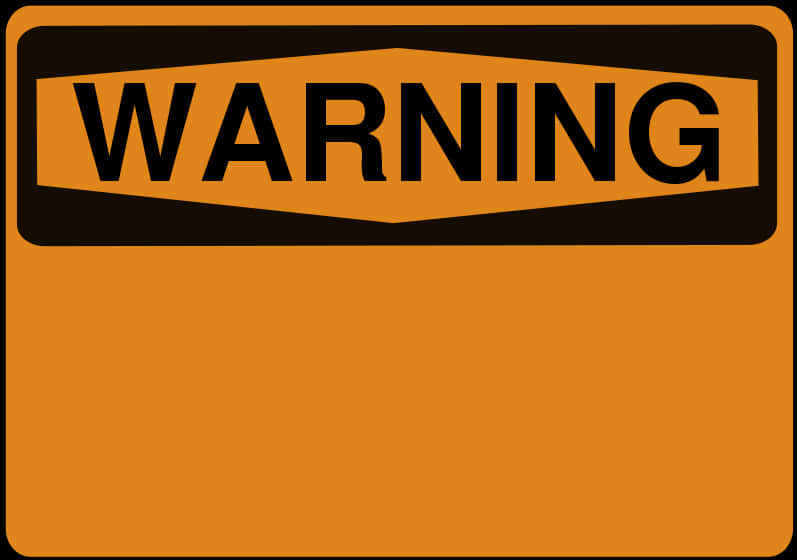 Warning Sign Orange Black PNG Image