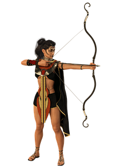 Warrior Archer Woman Fantasy Art PNG Image