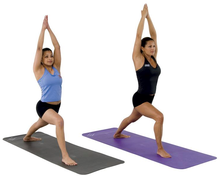 Warrior One Pose Yoga Demonstration PNG Image