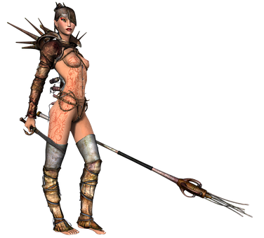 Warrior Woman Fantasy Art PNG Image