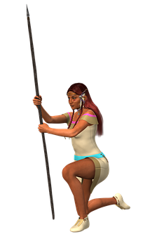 Warrior Woman3 D Character PNG Image