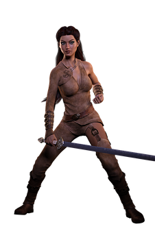 Warrior Woman3 D Character PNG Image