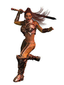 Warrior Womanin Armor PNG Image