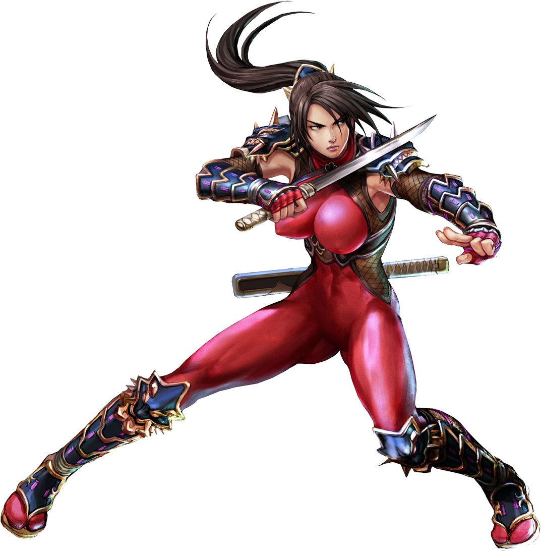 Warriorin Red Battle Stance PNG Image