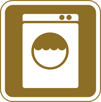 Washing Machine Icon Brown Background PNG Image