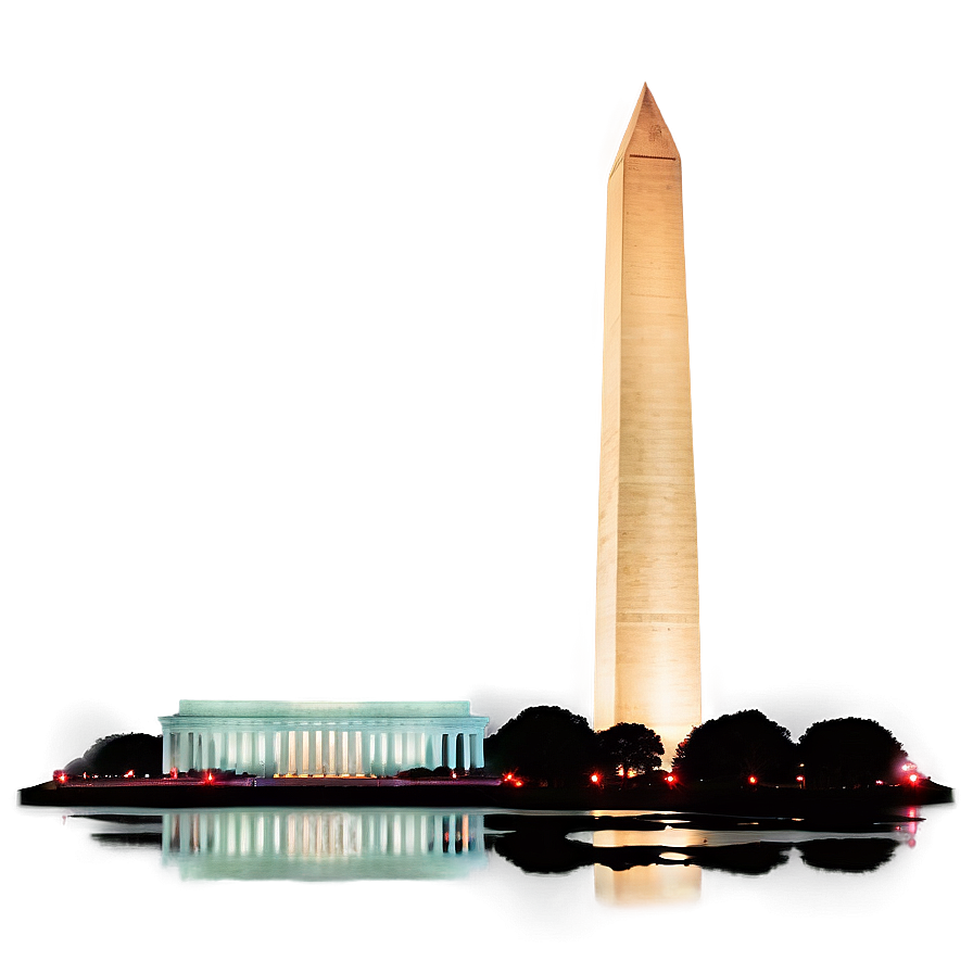 Washington Monument Glowing At Night Png 10 PNG Image