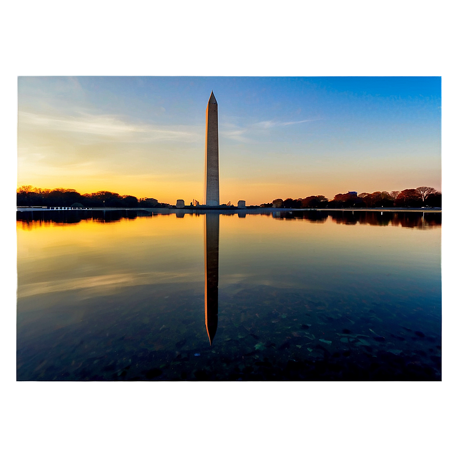 Washington Monument Reflection Pool View Png Mre64 PNG Image