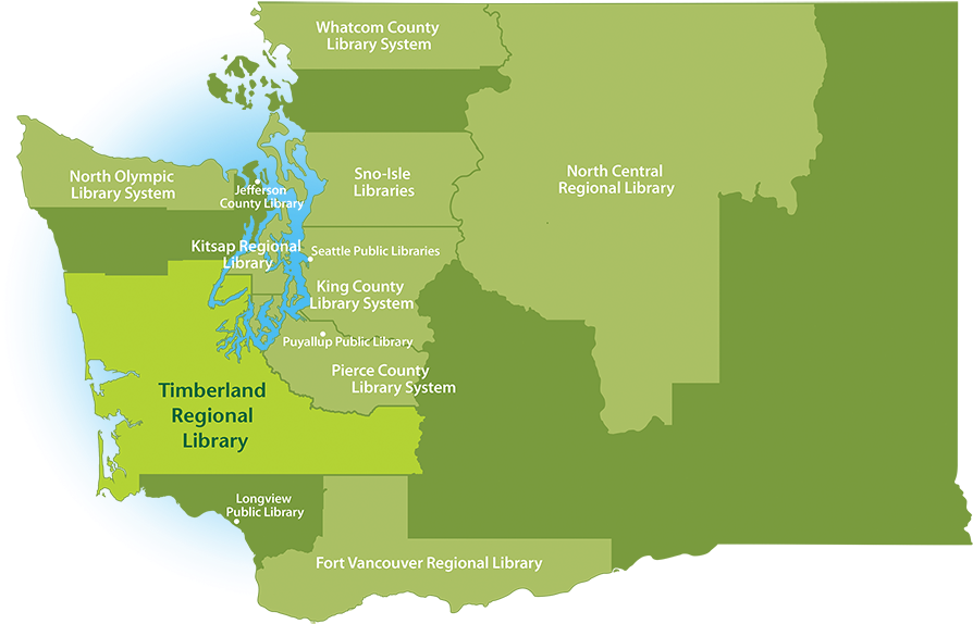 Washington State Library Systems Map PNG Image