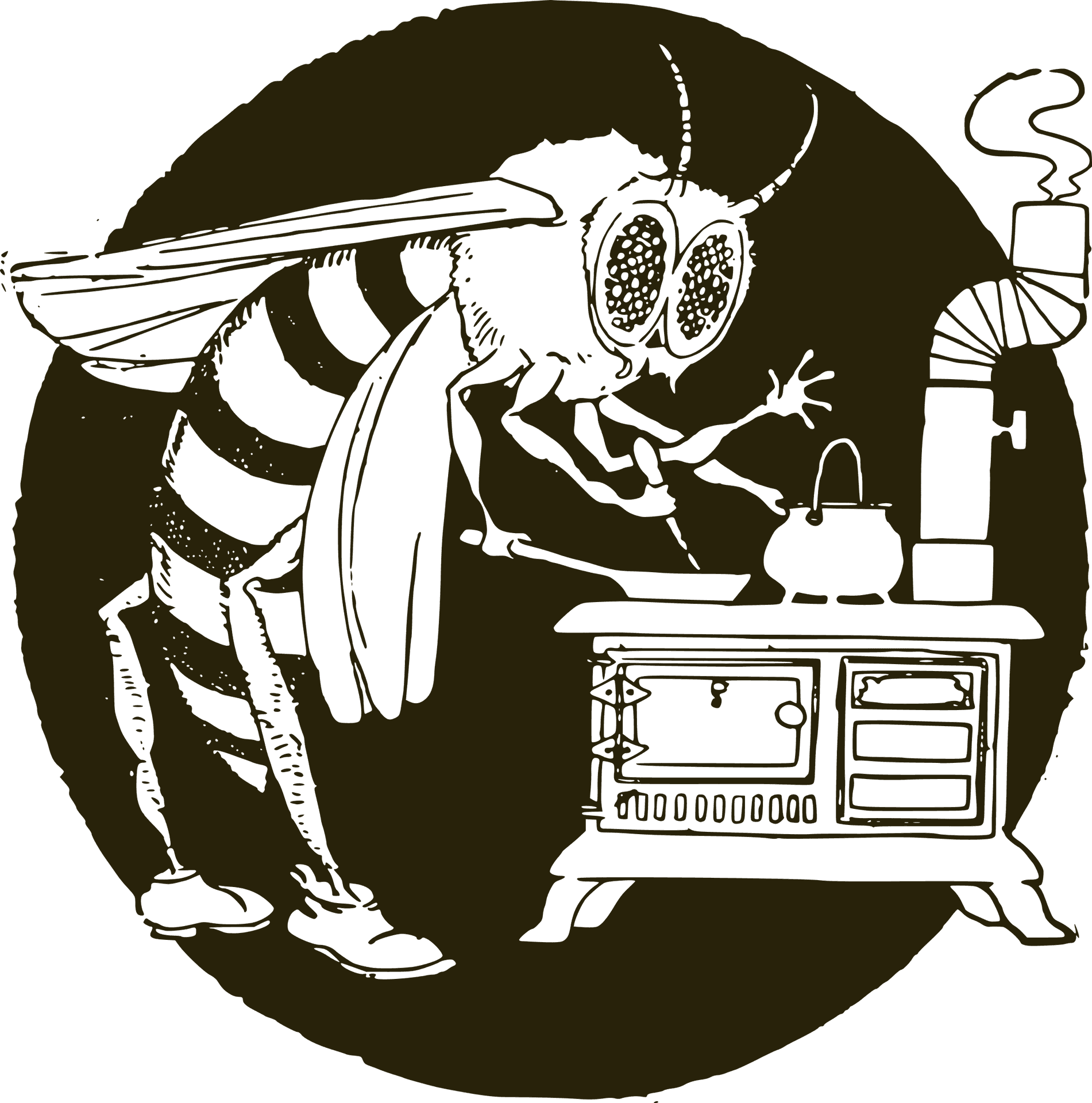 Wasp Scientist Cartoon PNG Image