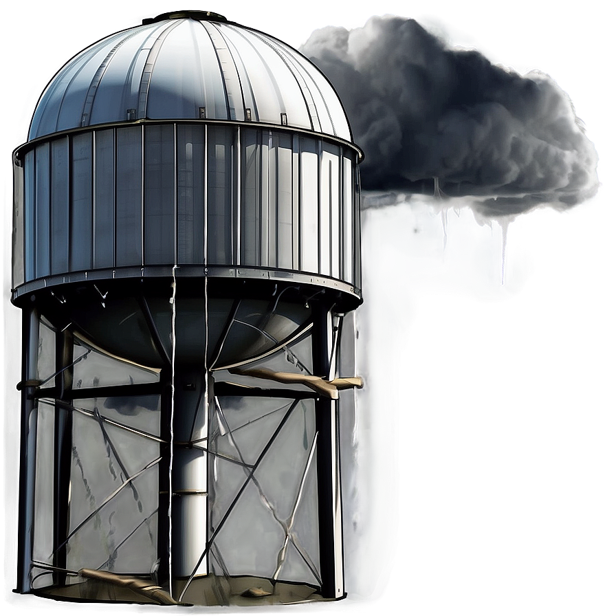 Water Tower Storm Clouds Png Dhb PNG Image