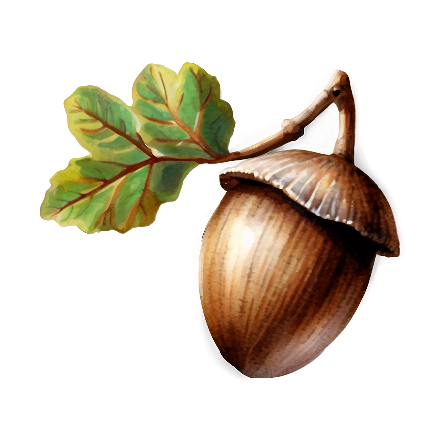 Watercolor Acorn Art Png Hjp56 PNG Image