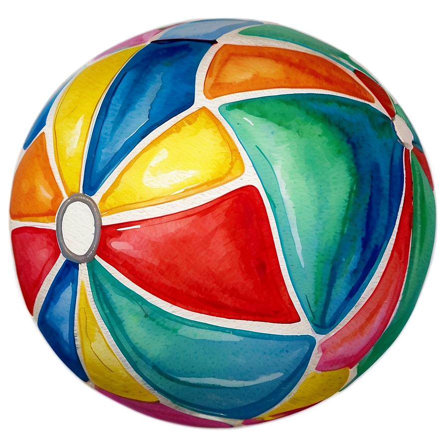 Watercolor Beach Ball Png Lke PNG Image