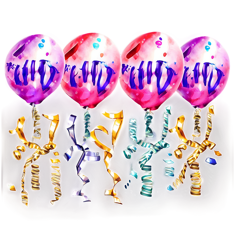 Watercolor Birthday Balloon Png Qxl PNG Image