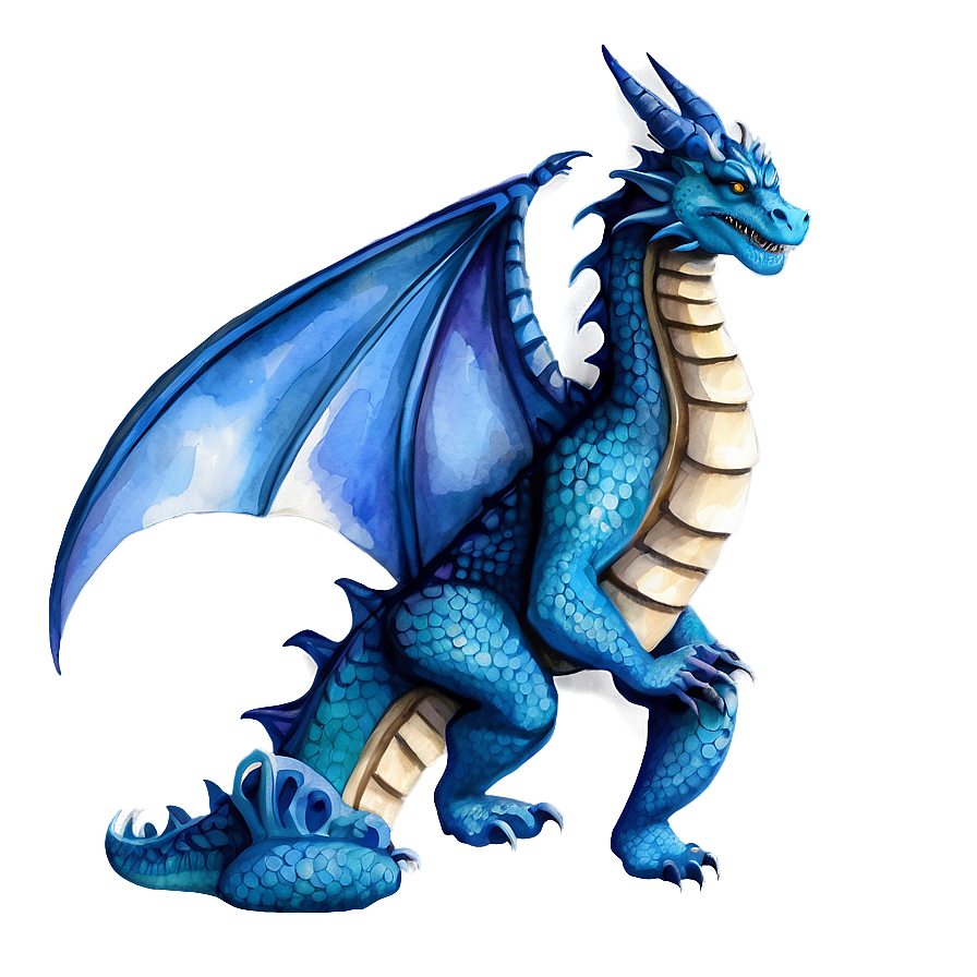 Watercolor Blue Dragon Png Rgi PNG Image