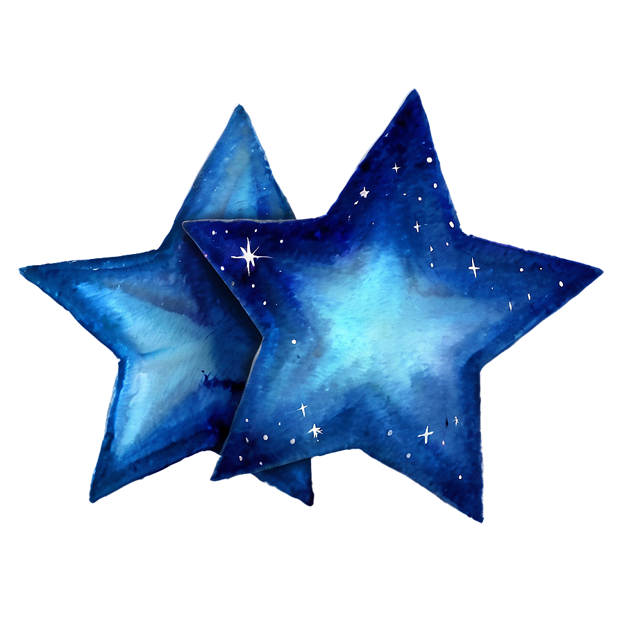 Watercolor Blue Stars Png 06252024 PNG Image