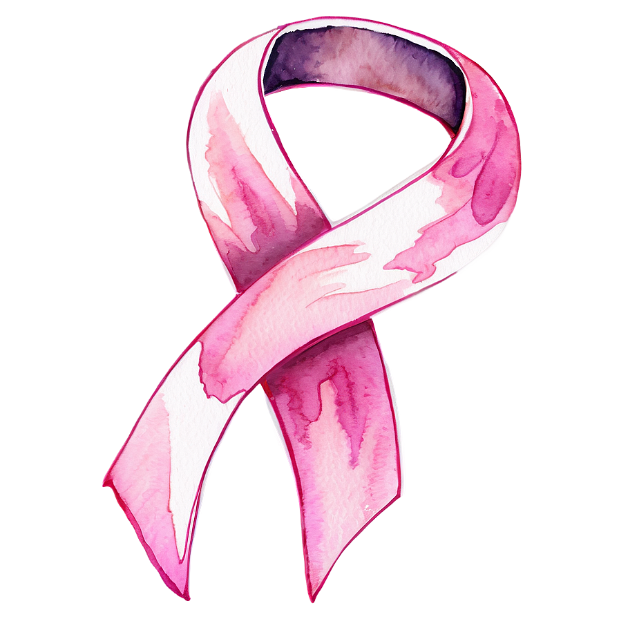 Watercolor Breast Cancer Ribbon Png Yxe90 PNG Image