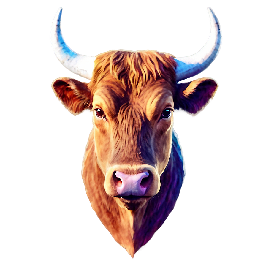 Watercolor Bull Head Png 92 PNG Image