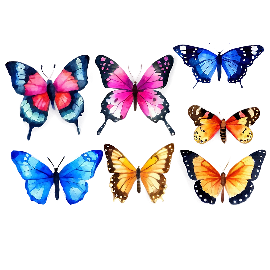 Watercolor Butterflies Png Wov78 PNG Image