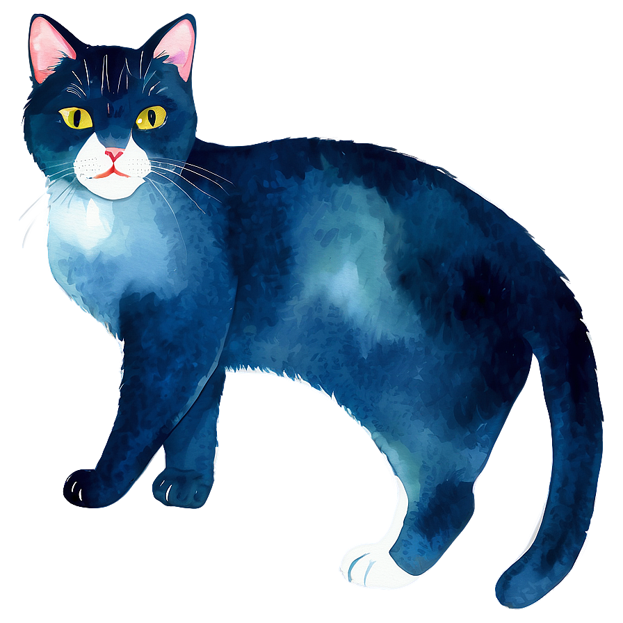 Watercolor Cat Painting Vector Png 06262024 PNG Image