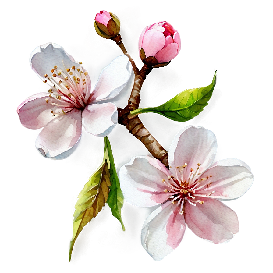 Watercolor Cherry Blossom Png 67 PNG Image