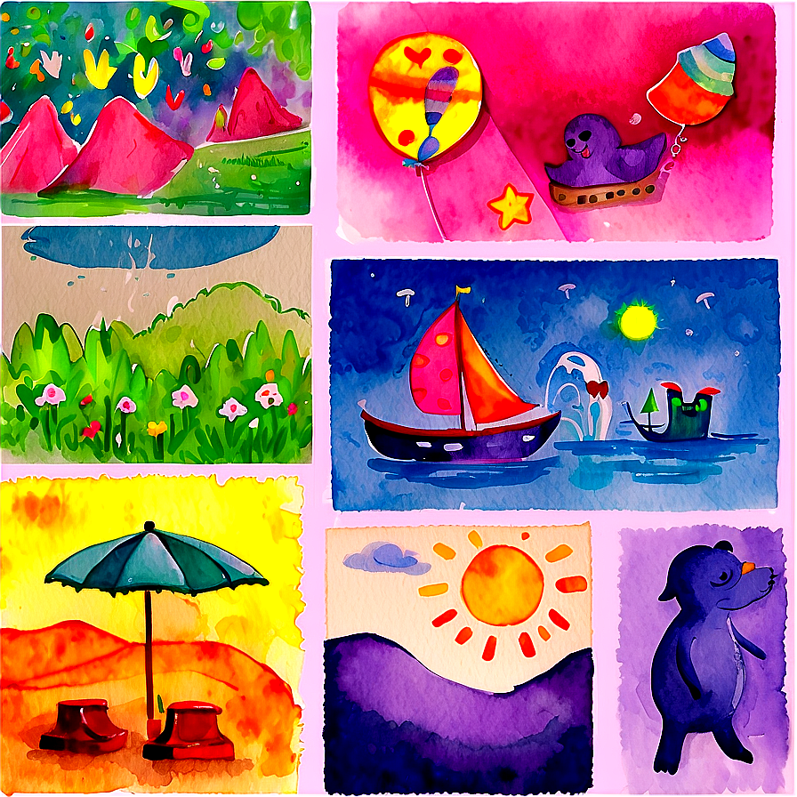 Watercolor Children’s Book Illustrations Png Dib2 PNG Image