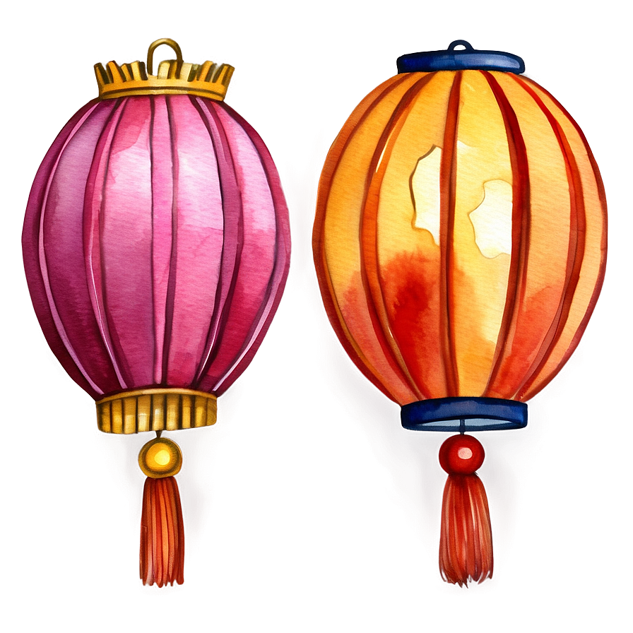 Watercolor Chinese Lantern Png 06262024 PNG Image