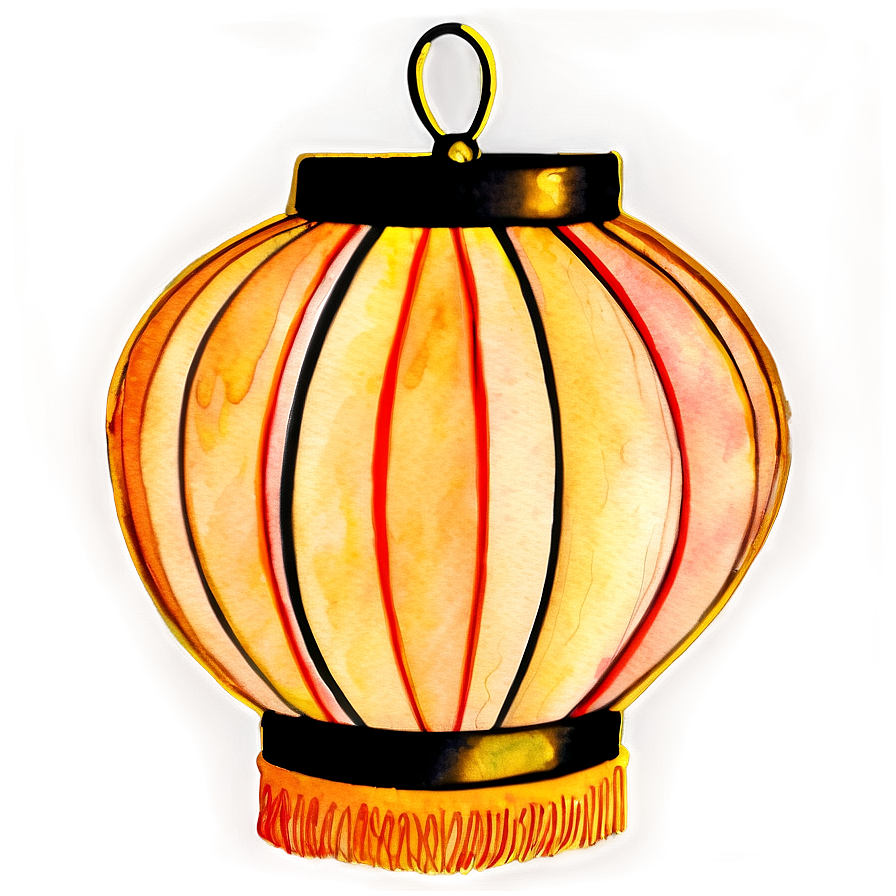 Watercolor Chinese Lantern Png Aec PNG Image