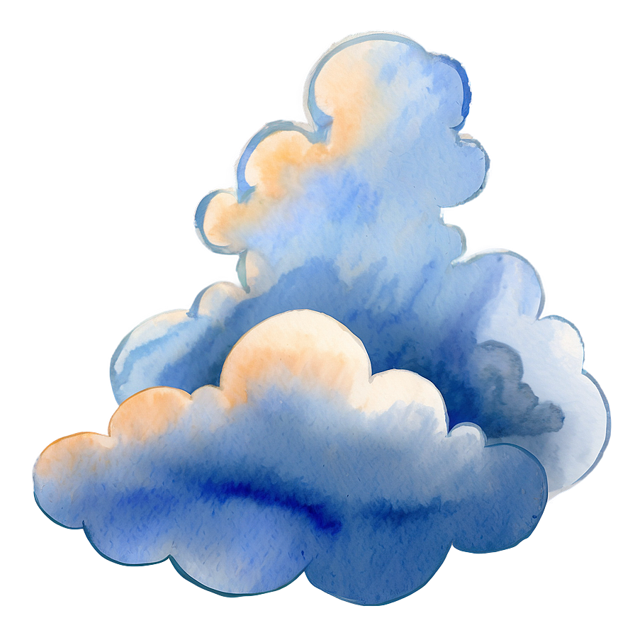 Watercolor Cloud Clipart Png 05252024 PNG Image