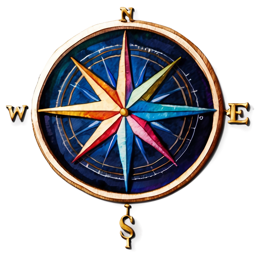 Watercolor Compass Design Png 88 PNG Image