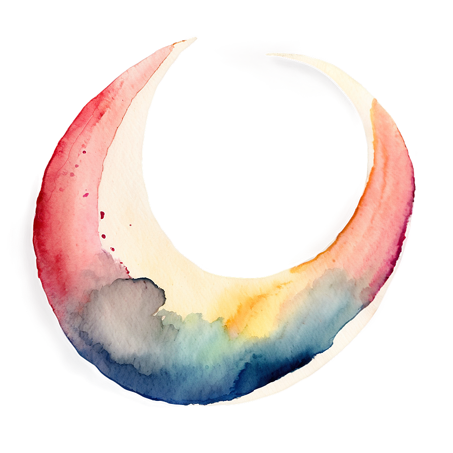 Watercolor Crescent Moon Png Umd60 PNG Image