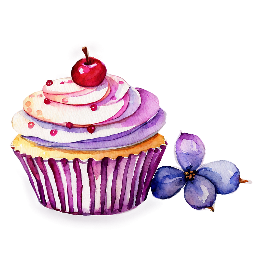 Watercolor Cupcake Png Mru PNG Image