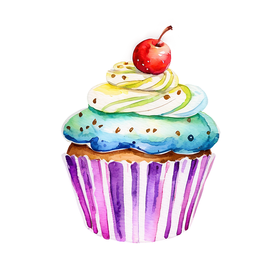 Watercolor Cupcake Png Xkc57 PNG Image