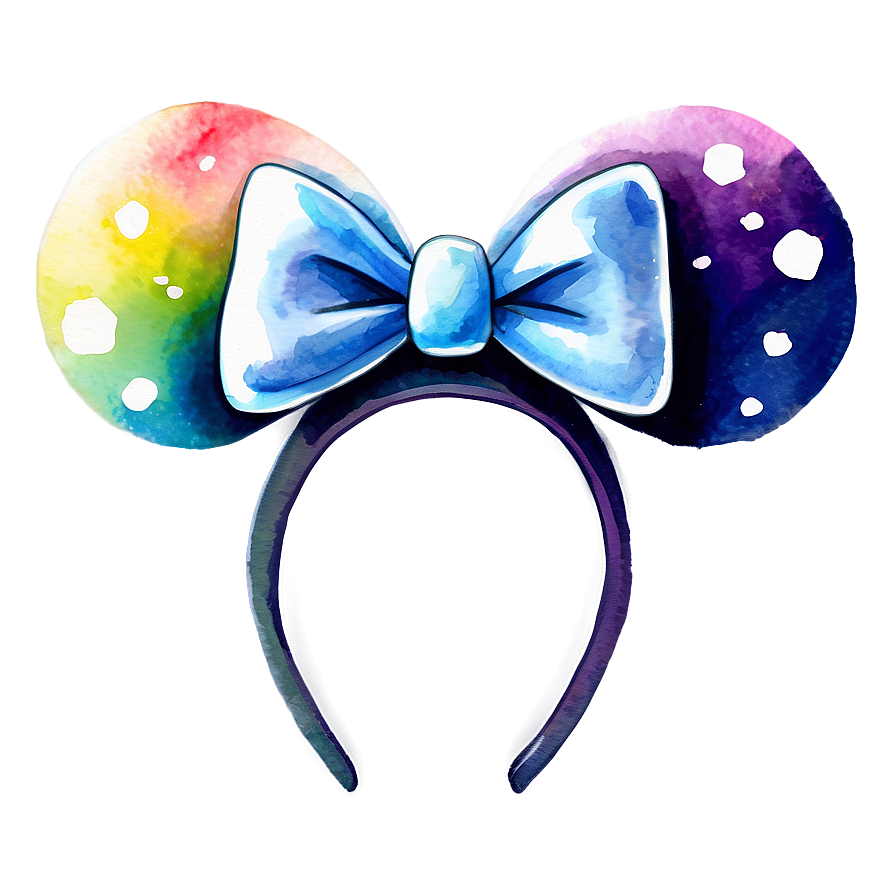 Watercolor Disney Ears Png Uvb PNG Image