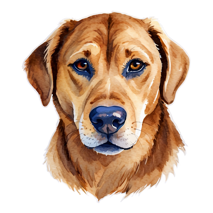 Watercolor Dog Head Art Png Daa PNG Image