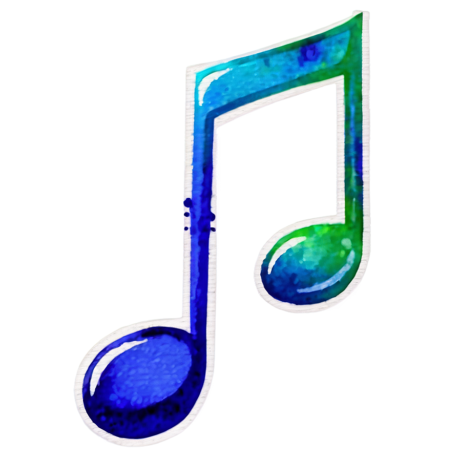 Watercolor Eighth Note Png 43 PNG Image