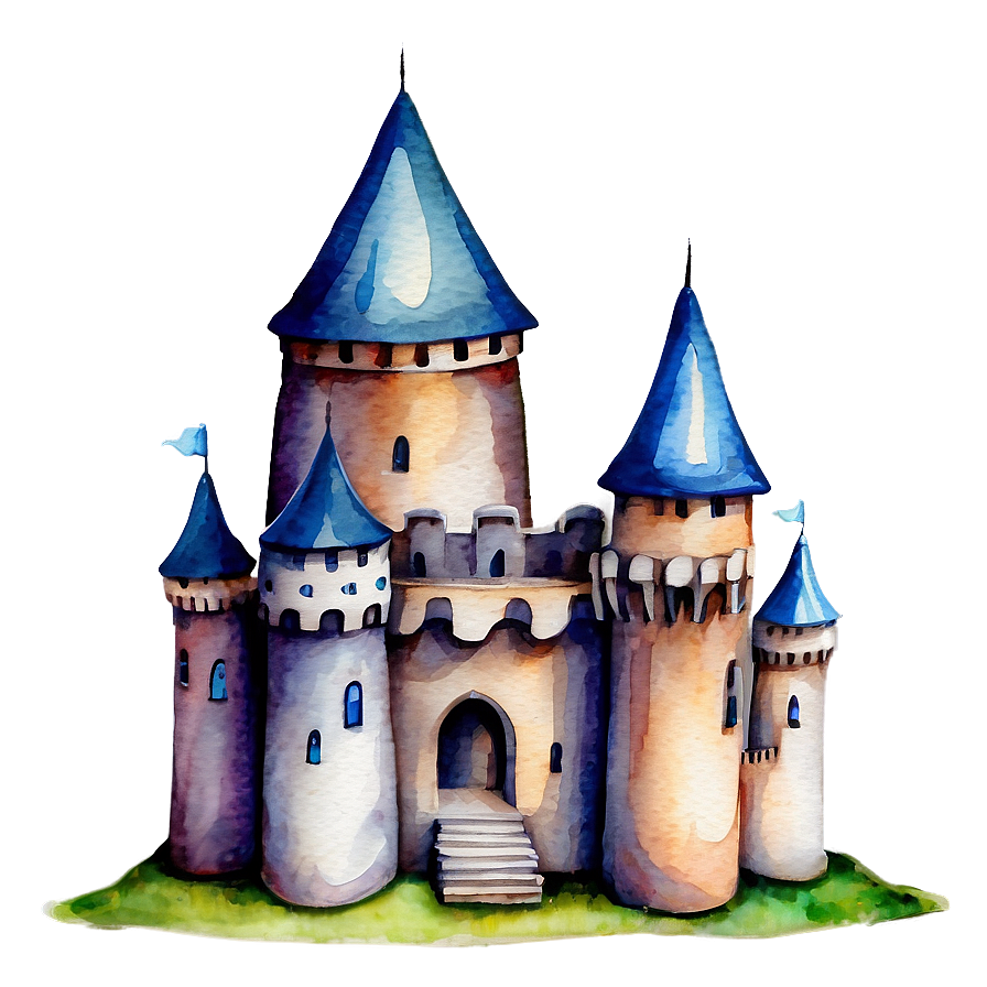 Watercolor Fairy Tale Castles Png 40 PNG Image