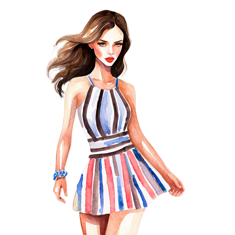 Watercolor Fashion Illustrations Png Kux PNG Image