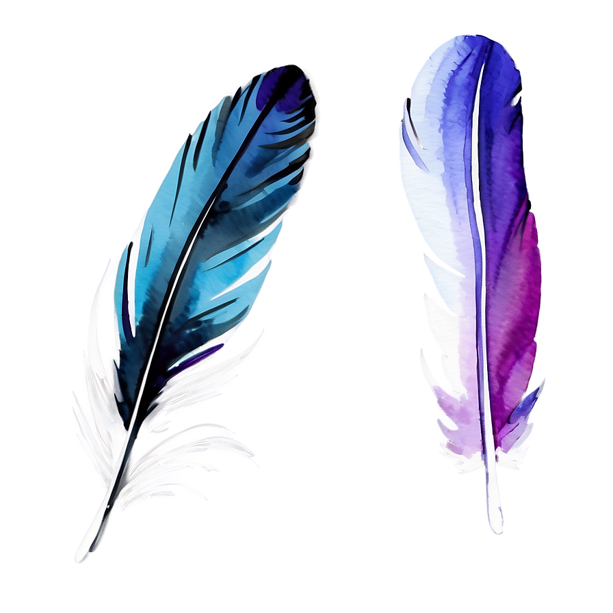 Watercolor Feather Art Png 98 PNG Image